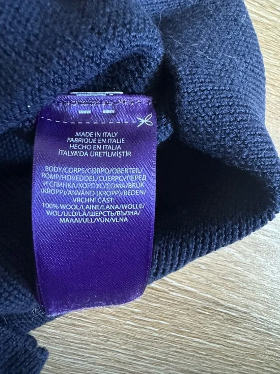 Ralph Lauren Purple Label Navy Half-Zip Wool Sweater - Picture 8 of 13